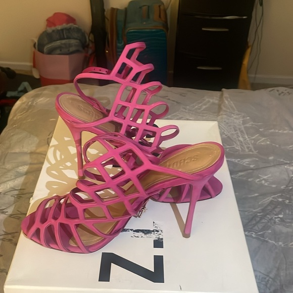 Schutz, Pink Cage Sandals. - Picture 3 of 4